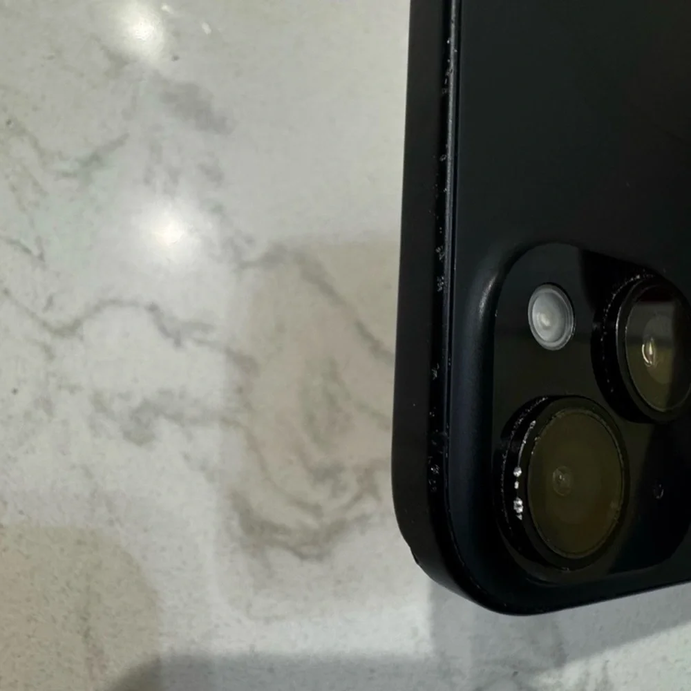 Apple iPhone Black Front with Blue and White Home Screen